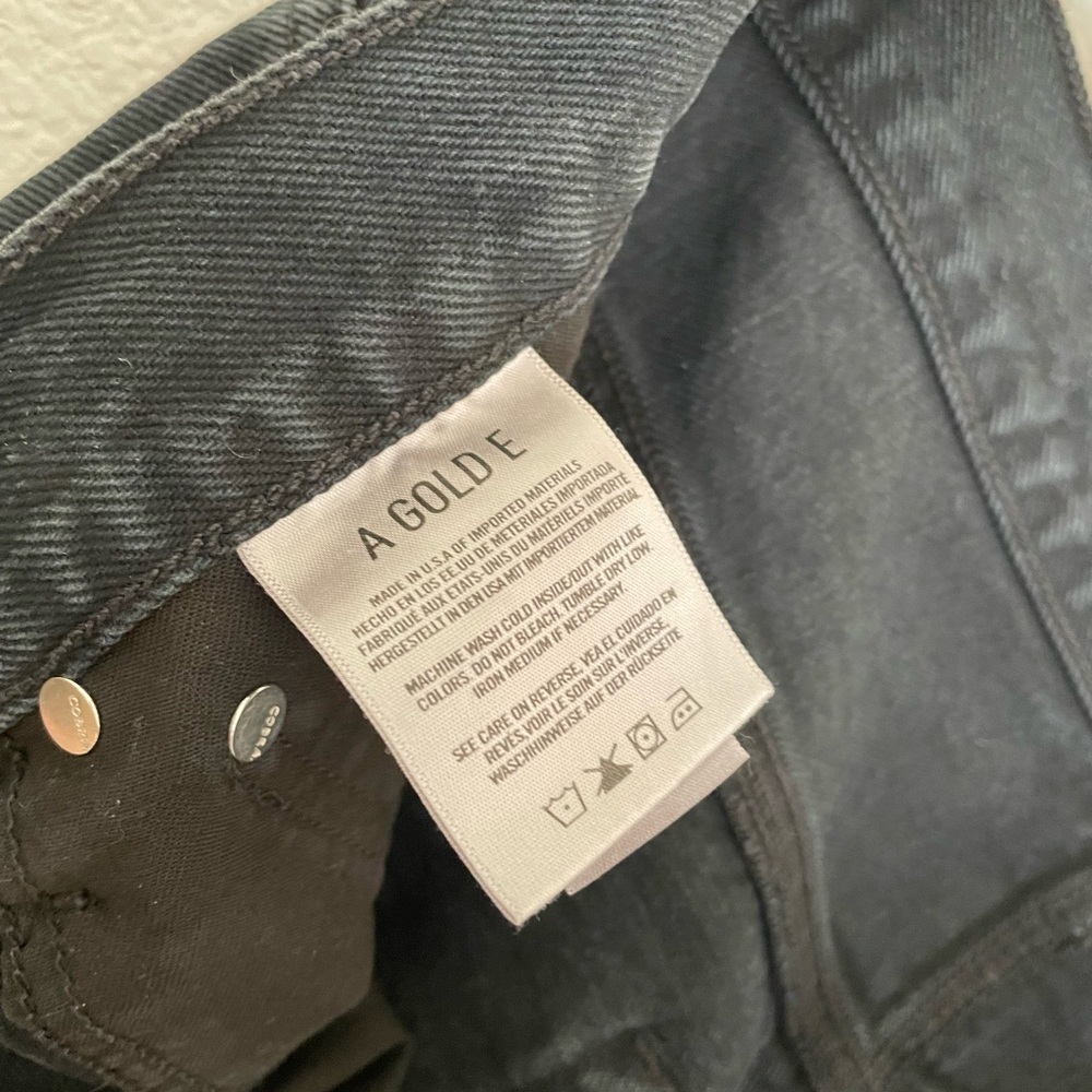 AGOLDE Kat High Rise Pencil Denim Mini Skirt Black - Picture 6 of 6